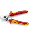 Knipex Ножици за рязане на кабел до 50мм2, хромирани, VDE 1000V жълто-червена ръкохватка 165мм, с фиксатор,  - K9526165 - 5