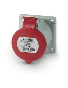 Scame Промишлен контакт 3P+N+Е 16A 346-415V IP54 ПРАВ серия Optima панелен монтаж 75х75мм - 423.1667 - Цена | LEDs4economy