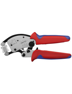 Knipex Клещи с чупеща глава за кримпване на кабелни накрайници 0.14-16мм2 квадрат, хромирани, ръкохватка 240мм, с пружина, - K9 