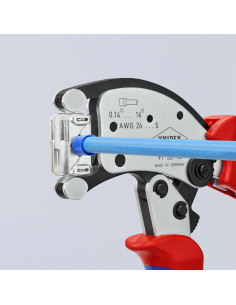Knipex Клещи с чупеща глава за кримпване на кабелни накрайници 0.14-16мм2 квадрат, хромирани, ръкохватка 240мм, с пружина, - K9  2
