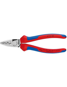 Knipex Клещи за кримпване на кабелни накрайници 0.25-16мм2, синьо-червена ръкохватка 180мм, - K9772180 - Цена | LEDs4economy