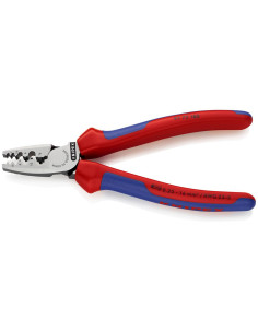 Knipex Клещи за кримпване на кабелни накрайници 0.25-16мм2, синьо-червена ръкохватка 180мм, - K9772180 - Цена | LEDs4economy 2