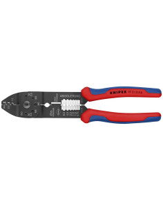Knipex Клещи за кримпване на кабелни накрайници 0.5-2.5мм2 неизолирани, синьо-червена ръкохватка 230мм, - K9721215B - Цена | LED