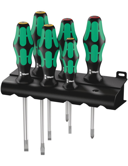 Wera Комплект отвертки, 4x шлиц и 2x PH, 334/6 Kraftform Plus  