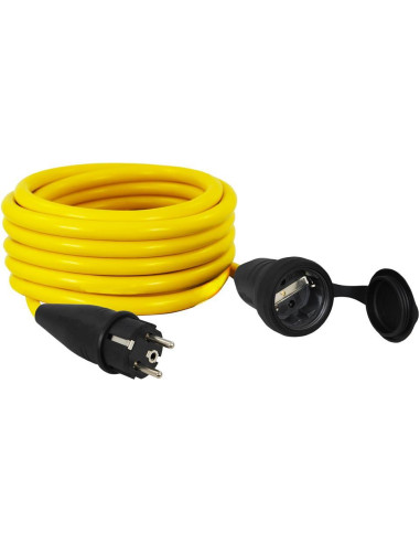 Удължител 5 метра кабел AT N07V3V3-F 3G1.5мм2 жълт IP44 Commel