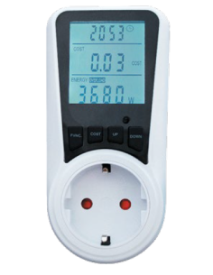 COMMEL Измервател на мощност, двойна тарифа, LCD дисплей, проверка на мощност, напрежение, честота, ток, 16A, 3680W, 230V - C43 