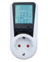 COMMEL Измервател на мощност, двойна тарифа, LCD дисплей, проверка на мощност, напрежение, честота, ток, 16A, 3680W, 230V - C43 