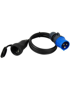 COMMEL Адаптер с кабел H05RR-F 3G1,5мм2 1.5м от СЕЕ 2P+T 16A подвижен щепсел към шуко подвижен куплунг - C221-212 - Цена | LEDs4