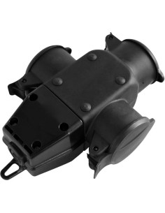 COMMEL Куплунг 3 х шуко с черен капак Т-образен IP44 16A гумиран - C240-501 - Цена | LEDs4economy