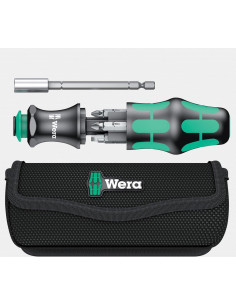 Wera Комплект отвертки, 1x ръкохватка, адаптер и битове 2х шлиц, 2х PH и 2x PZ, Kraftform Kompakt 28 - W134491 - Цена | LEDs4eco
