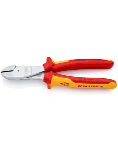 Knipex Клещи диагонални резачки усилени, хромирани, VDE 1000V жълто-червена ръкохватка 200мм, - K7406200 - Цена | LEDs4economy