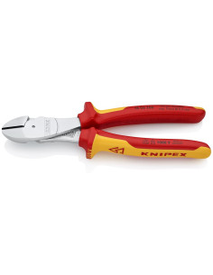 Knipex Клещи диагонални резачки усилени, хромирани, VDE 1000V жълто-червена ръкохватка 200мм, - K7406200 - Цена | LEDs4economy 2