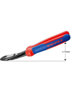 Knipex Клещи диагонални резачки под ъгъл 25˚ усилени, синьо-червена ръкохватка 200мм, - K7422200 - Цена | LEDs4economy 2