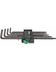 Wera Комплект шестограми TX дълги, 9х (8…40), в щипка, 967 PKXL L-key BlackLaser - W024460 - Цена | LEDs4economy
