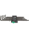 Wera Комплект шестограми TX дълги, 9х (8…40), в щипка, 967 PKXL L-key BlackLaser  - W024460