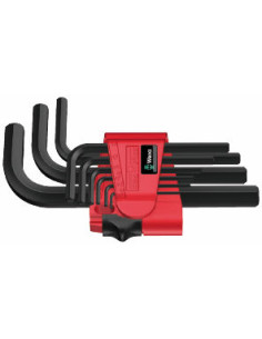 Wera Комплект шестограми къси, 9х (1.5…10), в щипка, 950 PKL L-key BlackLaser - W021737 - Цена | LEDs4economy