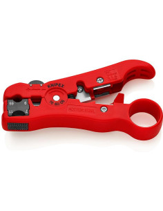 Knipex Инструмент за заголване на коаксиални кабели (RG6, RG7, RG11, RG59), червена ръкохватка 125мм, с отваряща пружина, - K16 