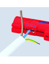 Knipex Инструмент за заголване на плоски и кръгли кабели, червена ръкохватка 125мм, с фиксатор,  - K1664125SB - 3