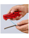 Knipex Инструмент за заголване на кабели, с телескопичен нож, за изолация Ø8-13мм, червена ръкохватка 125мм, с фиксатор,  - K168 - 6