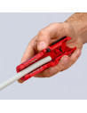 Knipex Инструмент за заголване на кабели, с телескопичен нож, за изолация Ø8-13мм, червена ръкохватка 125мм, с фиксатор,  - K168 - 12