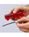 Knipex Инструмент за заголване на кабели, с телескопичен нож, за изолация Ø8-13мм, червена ръкохватка 125мм, с фиксатор,  - K168 - 13