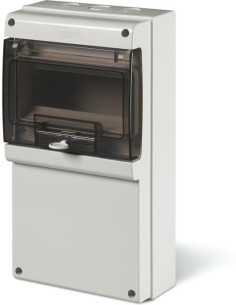 Scame Табло за индустриални контакти и DIN модули IP66, UV, PG и М вход, серия Domino (8 DIN и плътен капак без отвори) - 672.2 