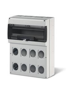 Scame Табло за индустриални контакти и DIN модули IP66, UV, PG и М вход, серия Domino (24 DIN и 8х16A или 32A) - 672.5822 - Цена