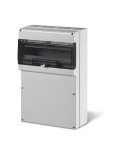 Scame Табло за индустриални контакти и DIN модули IP66, UV, PG и М вход, серия Domino (24 DIN и плътен капак без отвори) - 672. 