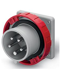 Scame Промишлен щепсел 3P+N+Е 32A 346-415V IP66/67, 6h серия Optima панелен монтаж 75x75мм - 248.3297 - Цена | LEDs4economy