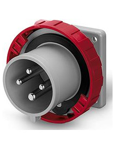 Scame Промишлен щепсел 3P+Е 32A 346-415V IP66/67, 6h серия Optima панелен монтаж 75x75мм - 248.3296 - Цена | LEDs4economy