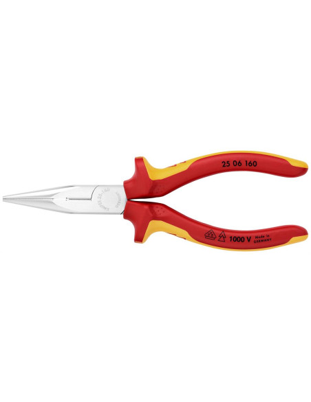 Knipex Клещи резачки с остър връх, хромирани, VDE 1000V 