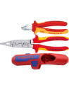 Knipex Комплект с 3 бр. инструменти - ErgoStrip (K169501), инсталаторски клещи (K1386200), резачки (K7006160)  - K003130BKV01 - 3