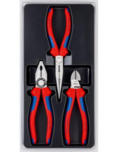 Knipex Комплект с 3 бр. клещи - комбинирани 180мм (K0302180), резачки 160мм (K7002160), дълъг остър връх 200мм (K2615200), - K0  2