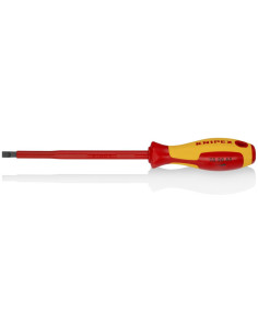 Knipex Отвертка шлиц 6.5, VDE 1000V жълто-червена ръкохватка 262мм, - K982065 - Цена | LEDs4economy