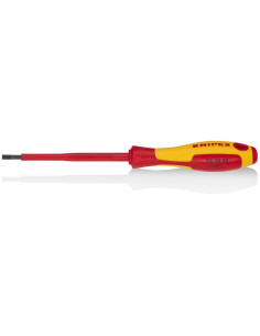 Knipex Отвертка шлиц 4.0, VDE 1000V жълто-червена ръкохватка 202мм, - K982040 - Цена | LEDs4economy