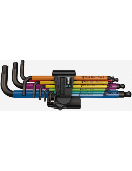 Комплект шестограми, 9х (1.5…10), в щипка, 950 SPKL L-key Multicolour 1 блистер Wera
