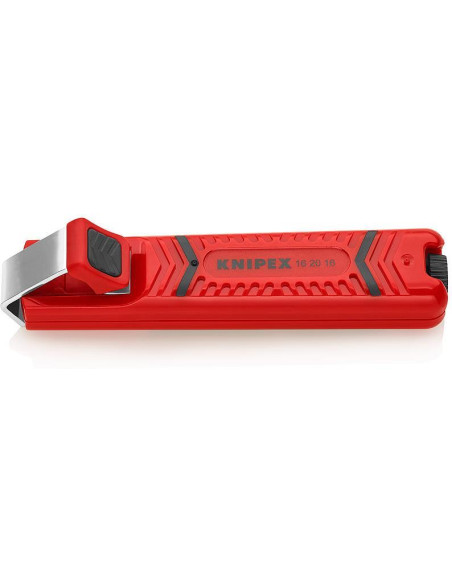 Кабелен нож, за изолация Ø4-16мм, червена ръкохватка 130мм, с фиксатор, Knipex