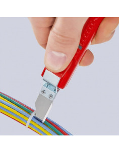 Knipex Кабелен нож, за изолация Ø4-16мм, червена ръкохватка 130мм, с фиксатор, - K162016SB - Цена | LEDs4economy 2
