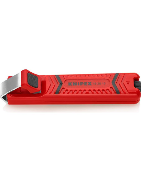 Кабелен нож, за изолация Ø8-28мм, червена ръкохватка 130мм, с фиксатор, Knipex