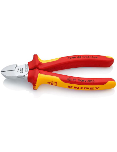 Knipex Клещи диагонални резачки, хромирани, VDE 1000V 