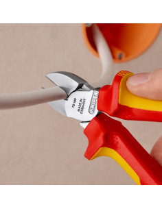 Knipex Клещи диагонални резачки, хромирани, VDE 1000V жълто-червена ръкохватка 160мм, - K7006160 - Цена | LEDs4economy 2