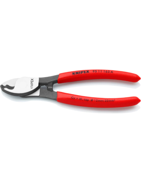 Ножици за рязане на кабел до 50мм2 с двойно острие, червена ръкохватка 165мм, Knipex