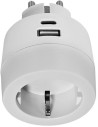 COMMEL Адаптер за контакт бял с USB A+C 1 х шуко  - C240-801 - 2