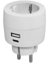 COMMEL Адаптер за контакт бял с USB A+C 1 х шуко  - C240-801 - 3