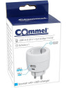 COMMEL Адаптер за контакт бял с USB A+C 1 х шуко  - C240-801 - 4