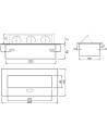 ORNO Мебелна кутия Pop-Up, с контакти 3х шуко, с кабел 1.5м, 227x112x65mm, цвят ЧЕРЕН,  - OR-GM-9033(GS)/B - 2