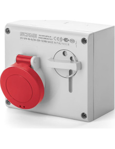 Scame Промишлен контакт 3P+N+Е 32A IP44 с механична блокировка серия Omnia - 500.3287 - Цена | LEDs4economy