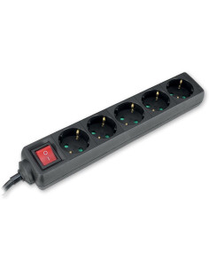 COMMEL Разклонител с копче ЧЕРЕН 5x2P+E с кабел 3 метра / 1.5mm2 - C232-525 - Цена | LEDs4economy