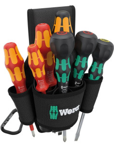 Wera Комплект отвертки, 3х шлиц, 4х PH, в кобур за колан, 9621 Belt holster Set 2 - W136033 - Цена | LEDs4economy 2