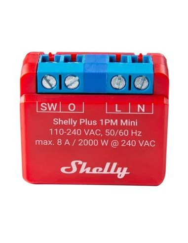 Микромодул Smart реле 1х On/Off 8A с мерител изисква неутрала Shelly Plus 1PM Mini - 265666